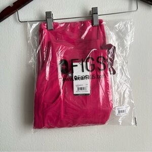 Shocking pink Figs high waisted Zamora pants